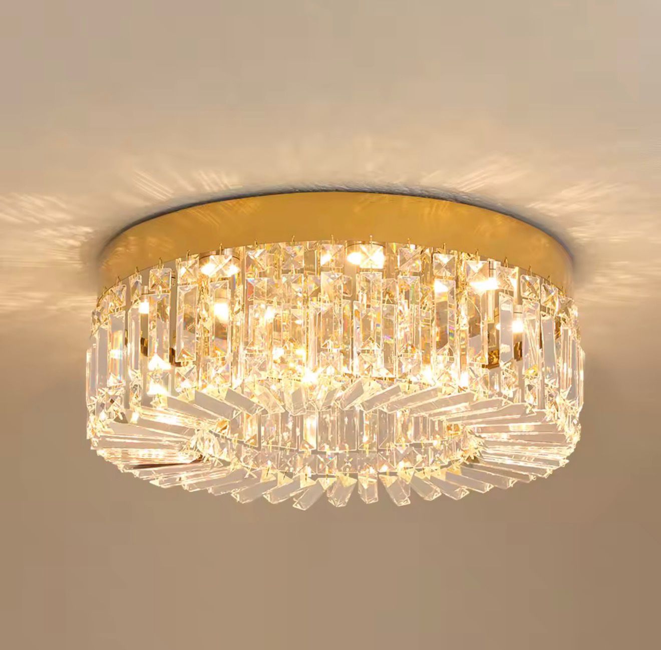 Crystal Ceiling Lamp Living Room Gold Luxury Modern Chandeliers Decoration Led Ceiling Lights Lighting Fixture Diameter 40 50cm