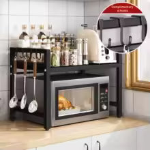 Expandable Microwave Shelf Organizer (42–64cm)