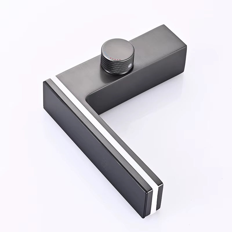 Digital Display Bathroom Basin Faucet Intelligent LED Brass Deck Mounted Washbasin Crane Hot Cold Water Mixer Sink Vanity Tap