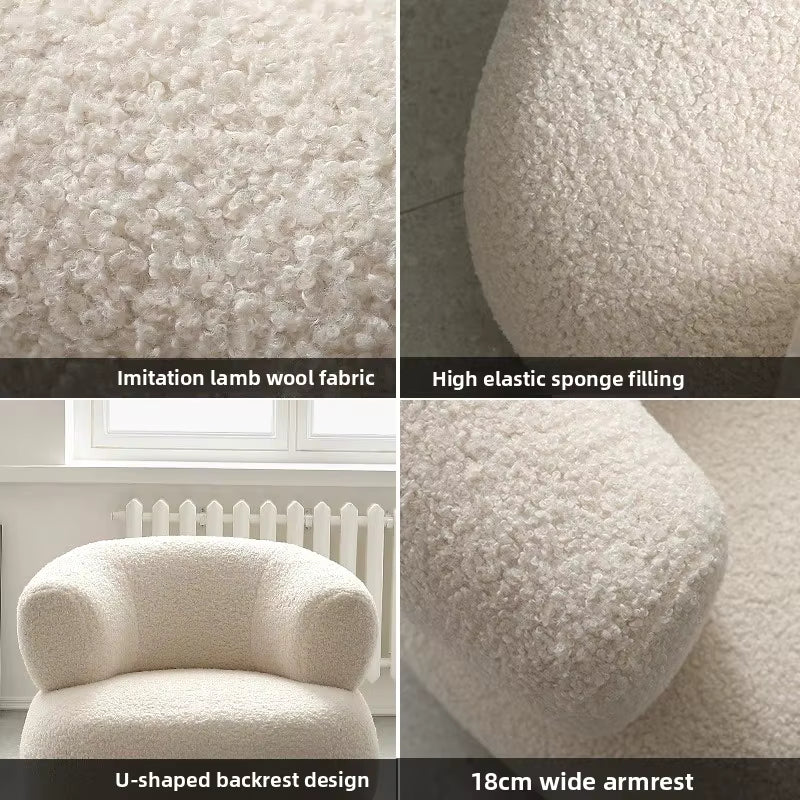 Luxury Designer Lambswool Accent Chair – Modern Living Room & Bedroom Armchair