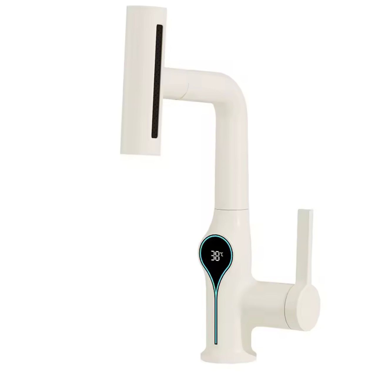 Waterfall Temperature Digital Display Basin Faucet Lift Up Down Stream Sprayer Hot Cold Water Sink Mixer Wash Tap For Bathroom