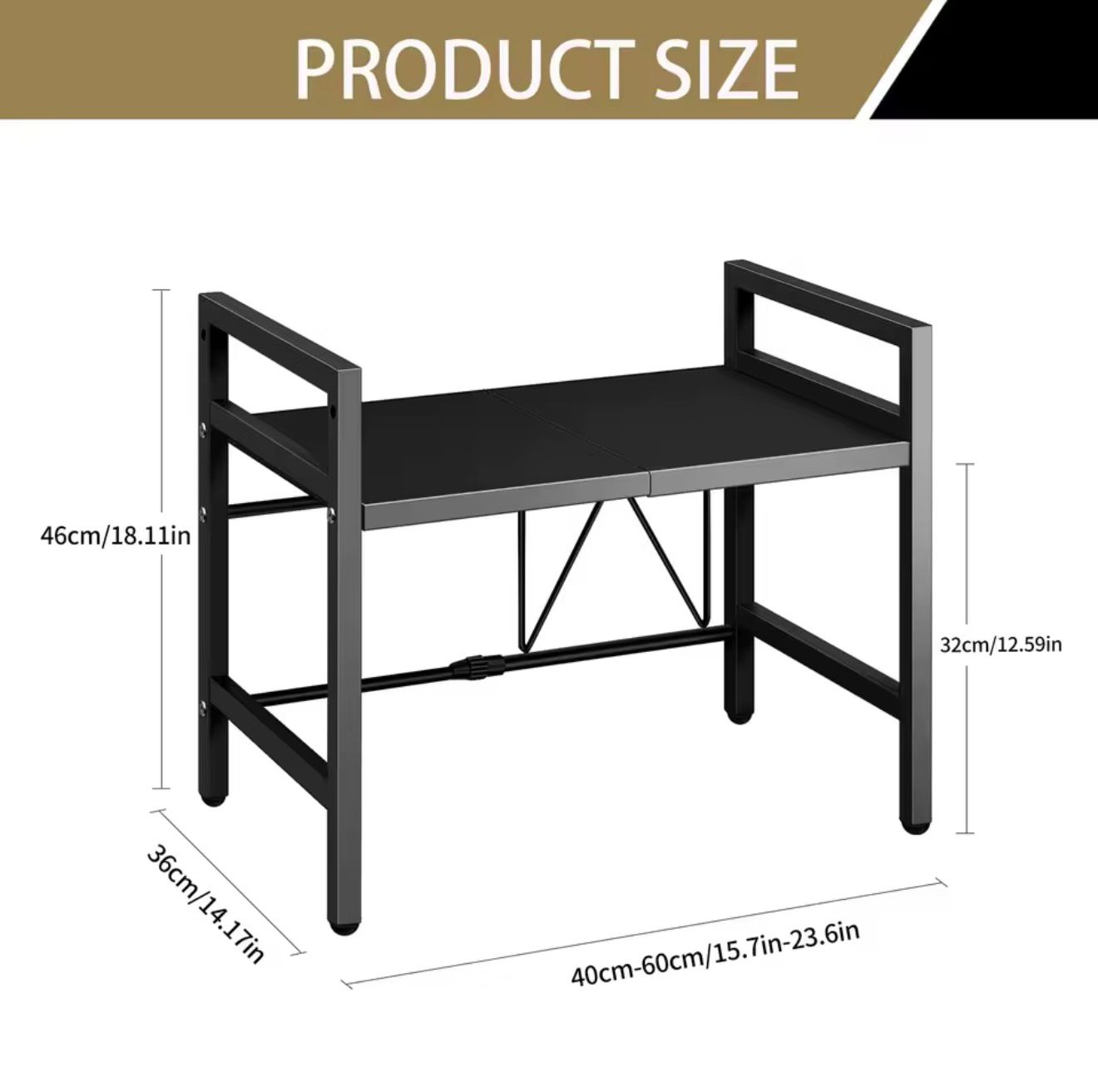 Expandable Microwave Shelf Organizer (42–64cm)